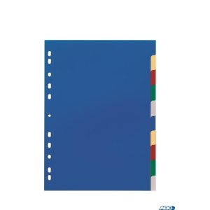 Przekładki PP A4, kolorowe indeksy, 10 części Pięciokolorowy 674027 DURABLE