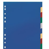 Przekładki PP A4, kolorowe indeksy, 10 części Pięciokolorowy 674027 DURABLE