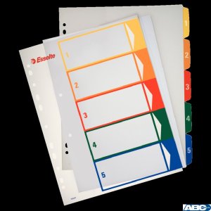Przekładki plastikowe ESSELTE 1-5 do zadruku 100211