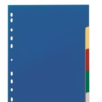 Przekładki PP A4, kolorowe indeksy, 5 części Pięciokolorowy 673027 DURABLE