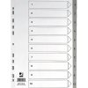 Przekładki Q-CONNECT, PP, A4, 225x297mm, 1-10, 10 kart, szare