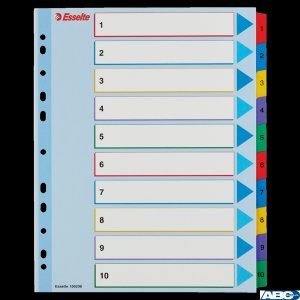 Przekładki kartonowe MYLAR A4 MAXI 1-10 ESSELTE 100208