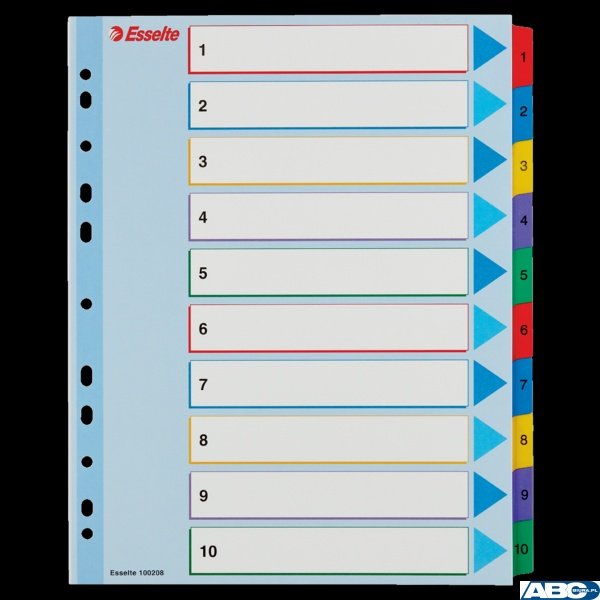 Przekładki kartonowe MYLAR A4 MAXI 1-10 ESSELTE 100208