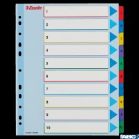 Przekładki kartonowe MYLAR A4 MAXI 1-10 ESSELTE 100208