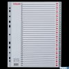 Przekładki plastikowe szare PP alfabetyczne A4 Esselte, 1-31 maxi, , 100127