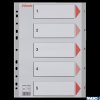 Przekładki plastikowe szare PP A4 1-5 100103 numeryczne ESSELTE