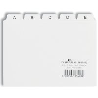 Przekładki A6 25 szt. 5/5 do kart.  indeksami 25mm biały 36602 DURABLE A-Z (X)