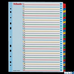 Przekładki kartonowe MYLAR A4 MAXI 1-31 ESSELTE 100210