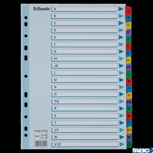 Przekładki kartonowe MYLAR A4 A-Z 100166 białe ESSELTE