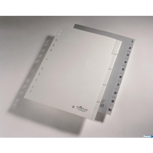Przekładki PP A4 szare, nadr. indeks, 1-10, 1 0 części Szary 651110 DURABLE