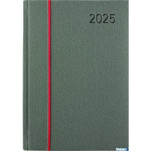 Kalendarz B-5 CLASSIC książkowy (C2), 14 - szary fabric  /  wstawka tekstylna 2025 TELEGRAPH