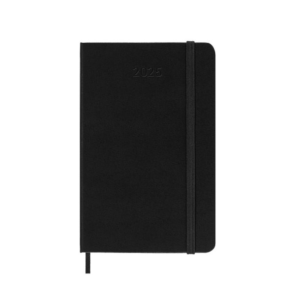 Kalendarz tygodniowy MOLESKINE 2025, 12M, P, twarda oprawa, 9x14cm, czarny