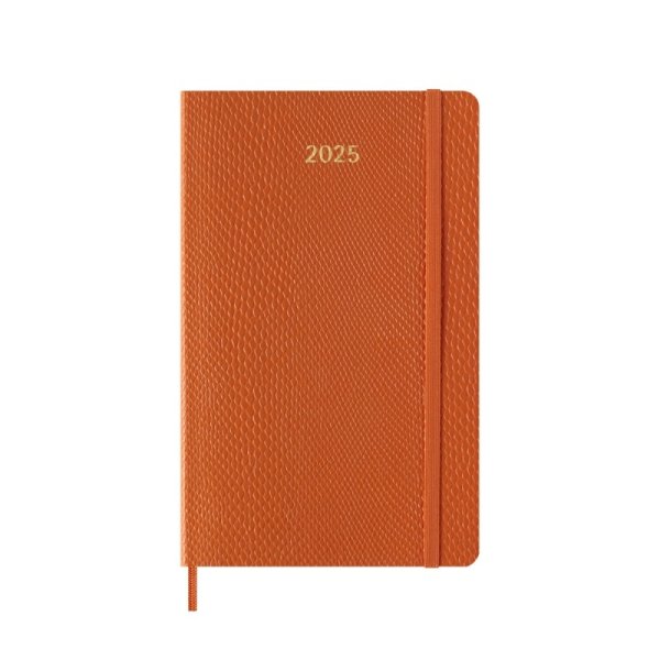Kalendarz tygodniowy MOLESKINE 2025, L, synt. skóra węża, edycja limitowana, 13x21cm, w pudełku, pomarańczowy