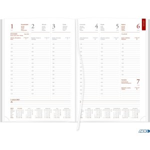 Kalendarz Vivella B5 Tygodniowy 216 B5TB czerwony 2025 WOKÓŁ NAS