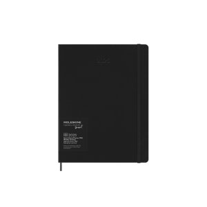 Kalendarz MOLESKINE Pro Smart 2025, 12M, XL, twarda oprawa, 19x25cm, czarny