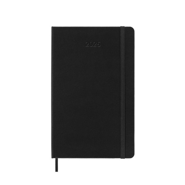 Kalendarz tygodniowy horyzontalny MOLESKINE 2025, 12M, L, twarda oprawa, 13x21cm, czarny