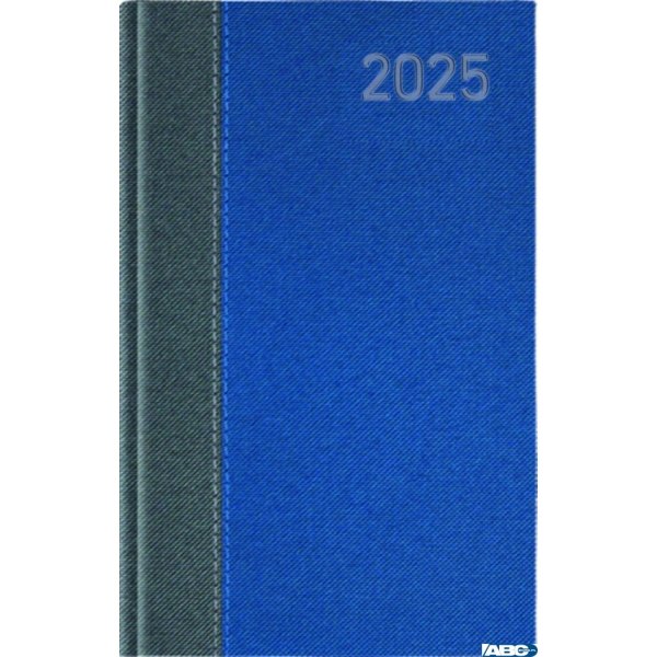 Kalendarz A-6 Notesowy CLASSIC książkowy (C4), 07 - grafit cristal / niebieski 2025 TELEGRAPH