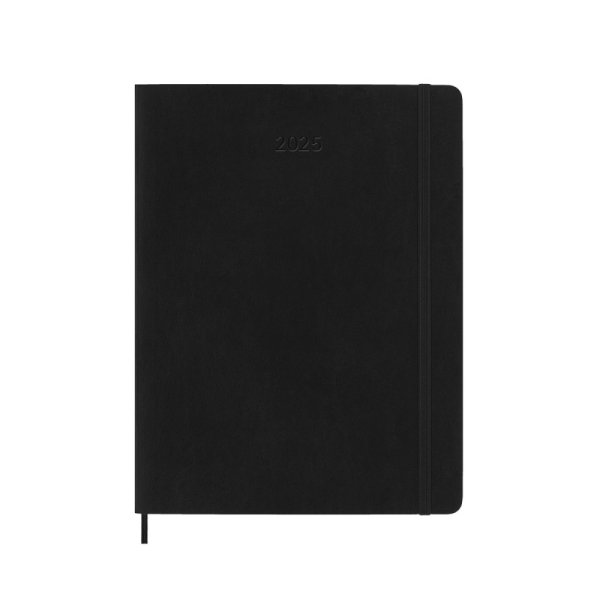 Kalendarz tygodniowy MOLESKINE 2025, 12M, XL, miękka oprawa, 19x25cm, czarny