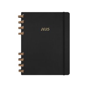 Kalendarz tygodniowy i miesięczny na spirali MOLESKINE 2025, 12M, XL, twarda oprawa, 20,4x25,2cm, czarny