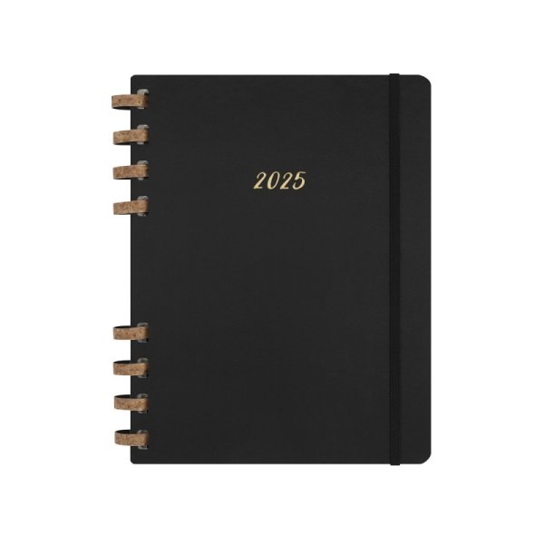 Kalendarz tygodniowy i miesięczny na spirali MOLESKINE 2025, 12M, XL, twarda oprawa, 20,4x25,2cm, czarny