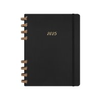 Kalendarz tygodniowy i miesięczny na spirali MOLESKINE 2025, 12M, XL, twarda oprawa, 20,4x25,2cm, czarny