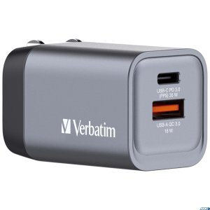 Ładowarka sieciowa / ścienna VERBATIM GAN CHARGER, 35W, 2xport, TYPE C + USB A, 32200