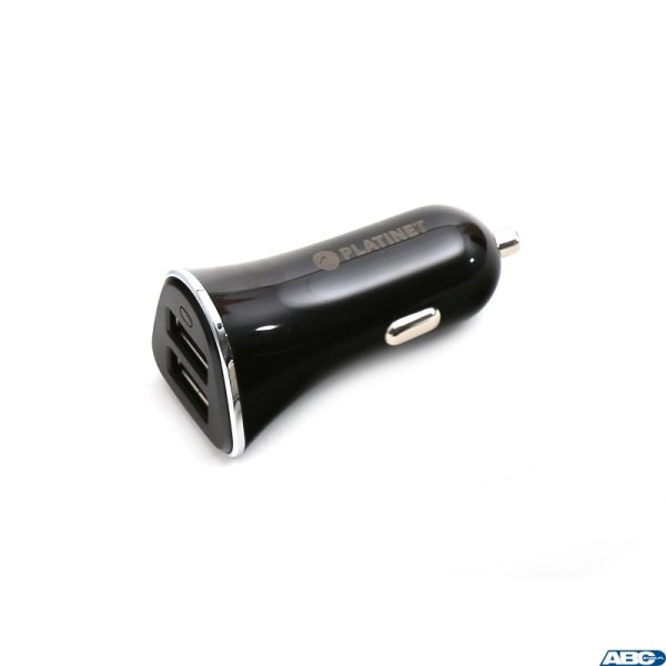 Ładowarka samochodowa 2xUSB 3,4A + MICRO CABLE KABEL 1m BLACK PLATINET CAR CHARGER PLCR2B