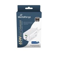 Adapter MEDIARANGE 65W, szybkie ładowanie, 2xUSB-C + 1xUSB-A, biały