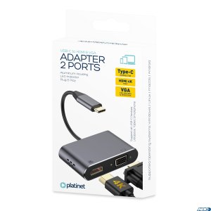 Adapter przejściówka usb-c 3.1 VGA HDMI 4k PLATINET PMMA9832