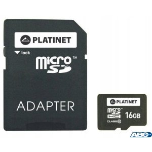 Karta pamięci Micro SDhc  +  adapter SD 16GB SECURE DIGITA class10 Platinet PMMSD1610