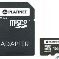 Karta pamięci Micro SDhc + adapter SD 16GB SECURE DIGITA class10 Platinet PMMSD1610