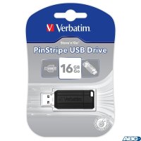 Pamięć Pendrive VERBATIM 16GB USB 2.0 czarny PINSTRIPE 49063