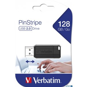 Pamięć Pendrive VERBATIM 128GB USB 2.0 czarny PINSTRIPE 49071