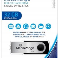 Pamięć Pendrive MediaRange 32GB USB 2.0, obracany, srebrno-czarny, MR911