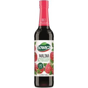 Syrop owocowy ŁOWICZ, malinowy, 400ml