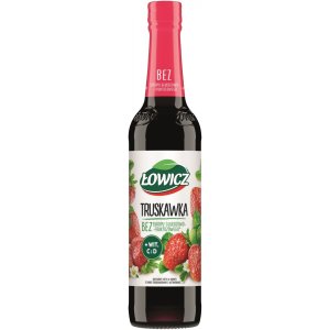 Syrop owocowy ŁOWICZ, truskawkowy, 400ml