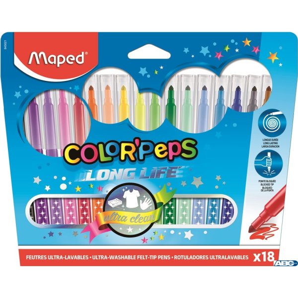 Flamastry trójkątne 18kolorów COLORPEPS 845021 MAPED