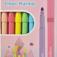 Flamastry KEYROAD FIBER MARKER, 8szt, zawieszka, mix kolorów
