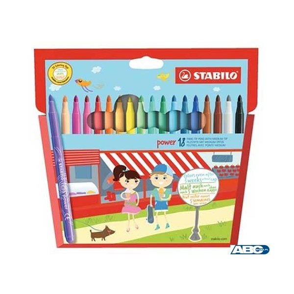 Flamastry STABILO POWER 18szt 280/18-02/01