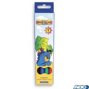 Flamastry 4 kol. szt. DINOS ISLAND FLO4ZOO GRANIT Mazaki Pisaki (X)