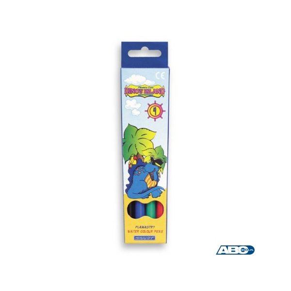 Flamastry 4 kol. szt. DINOS ISLAND FLO4ZOO GRANIT Mazaki Pisaki (X)