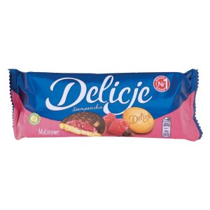 Ciastka DELICJE SZAMPAŃSKIE, 147 g, malinowe