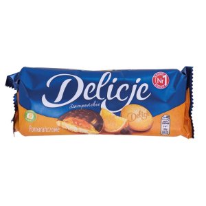 Ciastka DELICJE SZAMPAŃSKIE, 147 g, pomarańczowe
