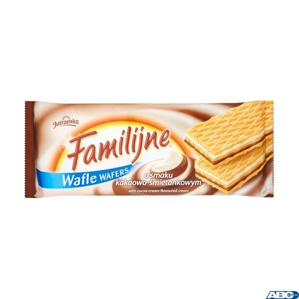 Wafle FAMILIJNE Kakaowo-śmietankowym  180g JUTRZENKA