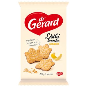 Ciastka DR GERARD Listki Kruche, maślane z polewą kakaową, 165g