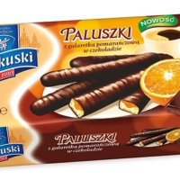 Ciastka BAHLSEN KRAKUSKI paluszki z galaretką pomarańcza w czekoladzie 144g