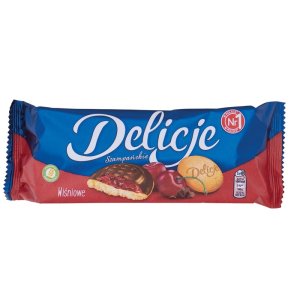 Ciastka DELICJE SZAMPAŃSKIE, 147 g, wiśniowe