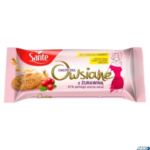 Ciasteczka SANTE owsiane z żurawiną 138g