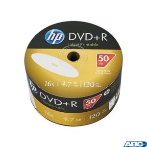Płyta HP DVD + R 4.7GB 16x (50szt) SPINDEL, bulk WHITE INKJET PRINTABLE do nadruku DRE00070WIP