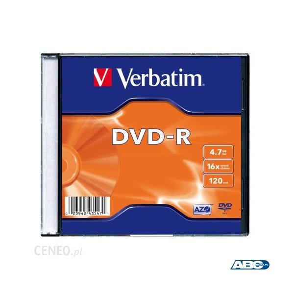 Płyta DVD-R VERBATIM SLIM 4.7GB x16 43557